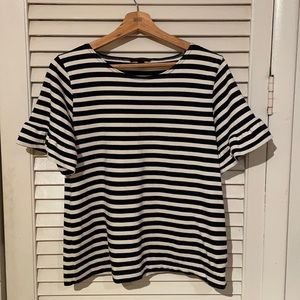 J.Crew striped short sleeved, bell sleeve top. 100% cotton .